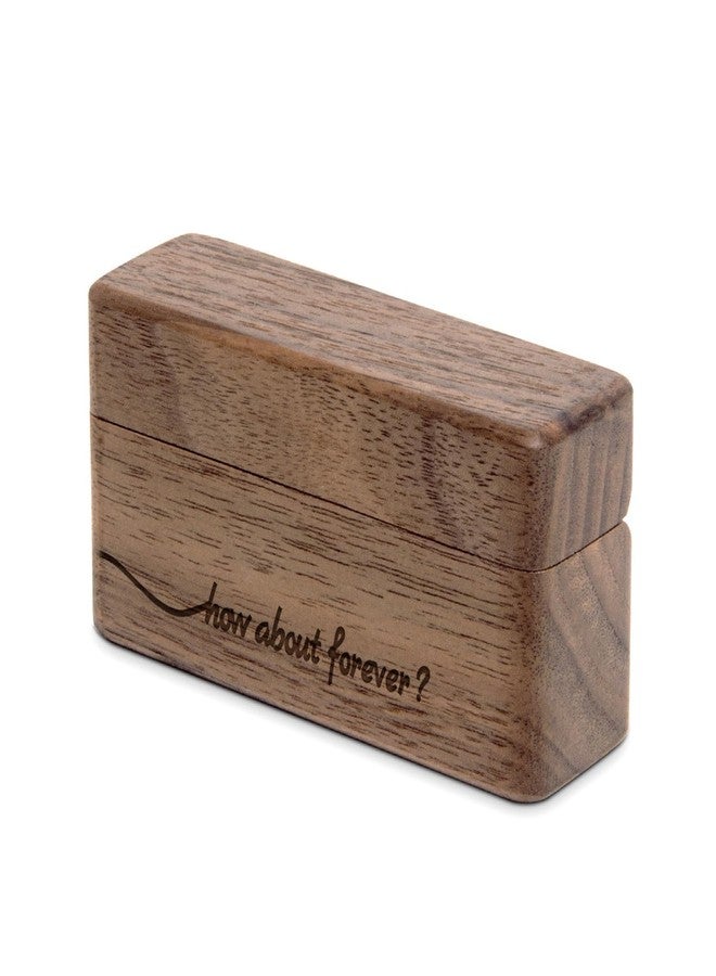 Wislist Wooden Engraved Ring Box for Proposal Wedding Ceremony 2 Ring Holder Village Fashion Jewelry Box(How about forever) - Image 2